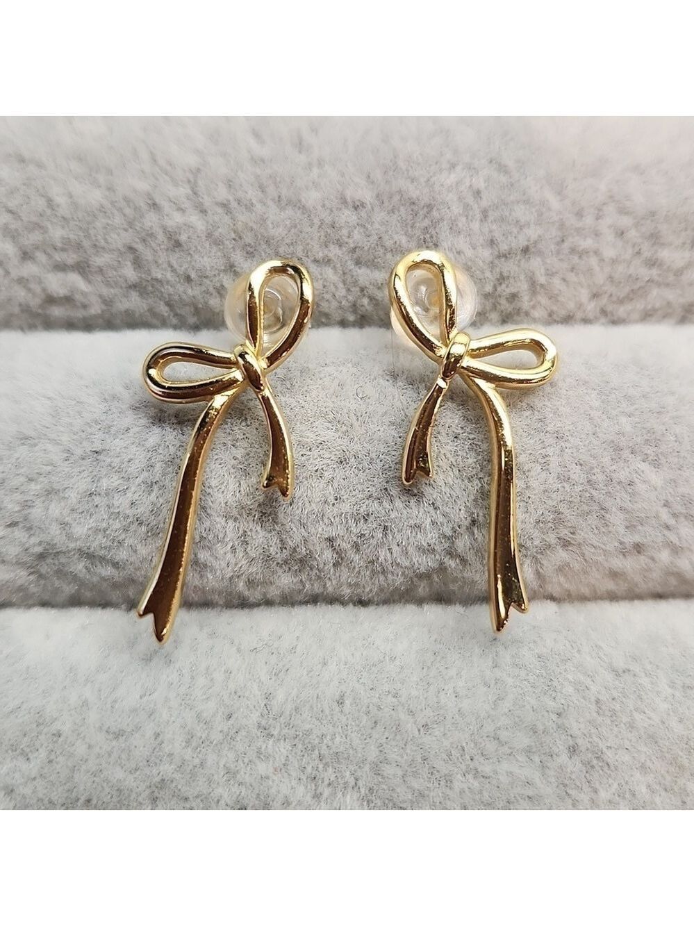 18K Gold Plated Coquette Girl Style Bow Stud Earrings
